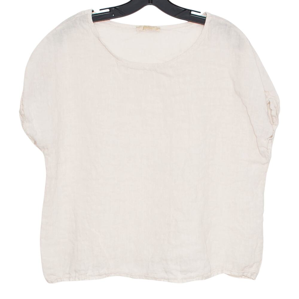 Guisy Top Linen Minimalist Lagenlook Boxy Casual Neutral Capsule Italy Medium
